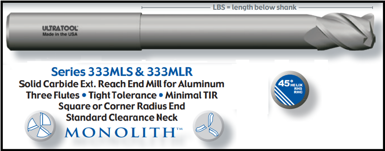 UT11956 |   1-1/4x1-1/2x12 7" LOR 3 Flute   Uncoated