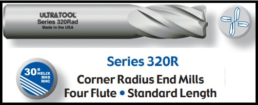 UT31124TC |   1/2x.030RAD 4FL STD SC EM TiCN   TiCn Coated