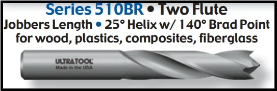 UT51360D1 |   #60 Brad Point Drill D1 Coated   PVD Diamond Coated