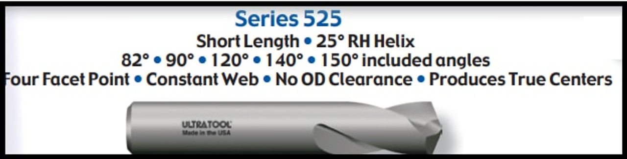 UT52525 |   3/8x2-1/2 120DG SC SPOT DRILL   Uncoated