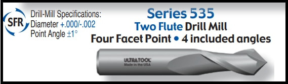 UT53516 |   1/4 2FLT 90PT CARB DRILL-MILL   Uncoated