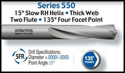 UT55010TA |   5/32 135PT SH CARB DRILL TiAlN   TiAlN Coated