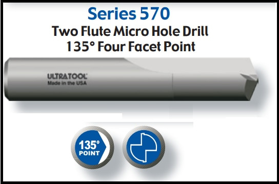 UT57034 |   9/16 135PT CARBIDE MICRO DRILL   Uncoated