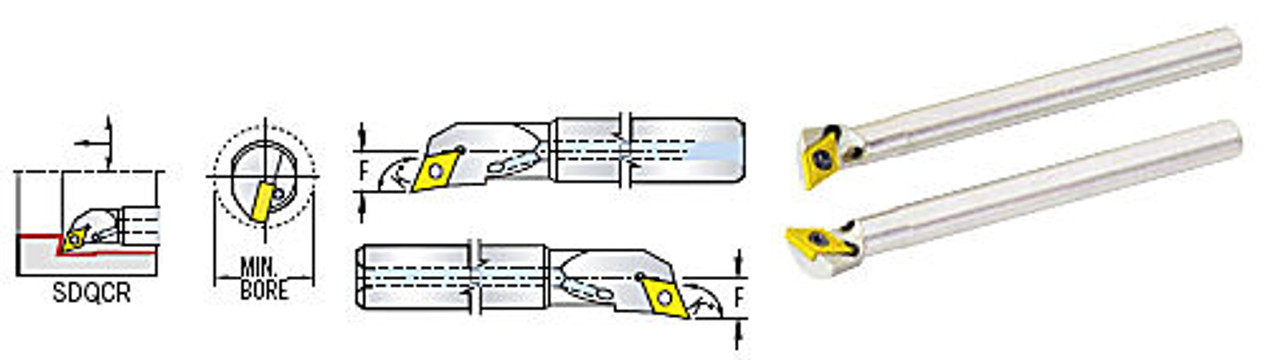 MICRO 100 |   20-0902 Indexable Boring Bar (Coolant-Thru) - 5/16" LH 17.5° Lead