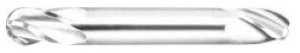 MICRO 100 |   BED-375-2 End Mill - 2 Fl 30° Ball Nose Stub Length Double End