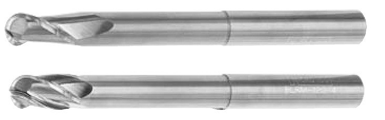 MICRO 100 |   BLRM-020-4X End Mill (Metric) - 4 Fl 30° Long Reach Ball Nose Coated