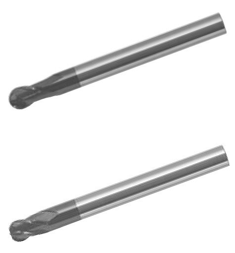 MICRO 100 |   HMBM-030-2X End Mill (Metric) - 2 Fl 30° Hard Milling Ball Nose Coated