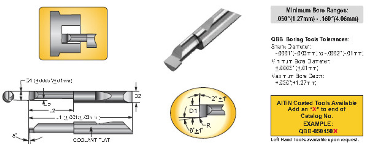 MICRO 100 |   QBB-4901000 Quick Change Boring Bar - RH