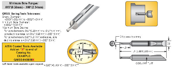MICRO 100 |   QMBB-100300X Quick Change Boring Tool - Miniature Boring Tools Coated