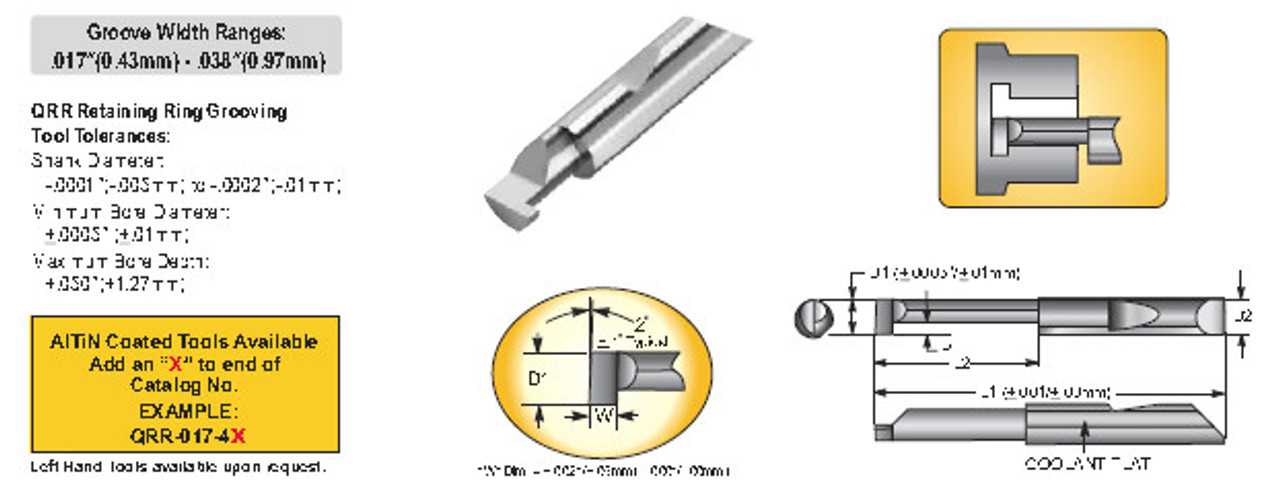 MICRO 100 |   QRR-046-12 Quick Change Boring Tool - Groove Tool