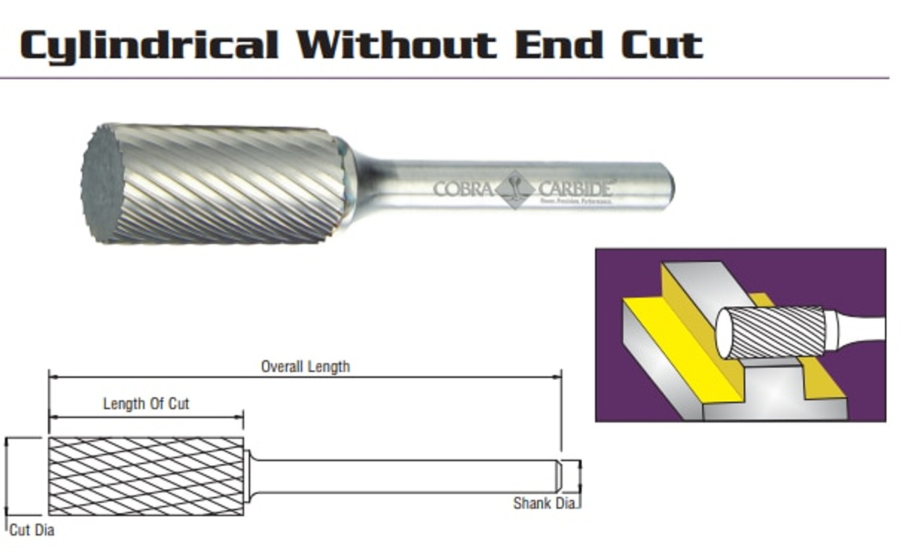 Cobra Carbide EDP 10041      SA-43L2 Double Cut CRB. Burr