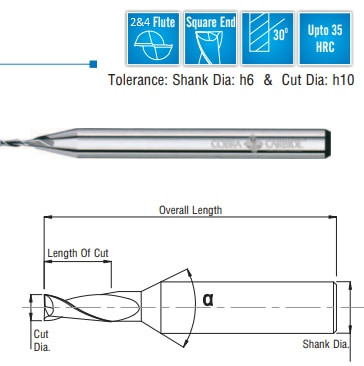 Cobra Carbide EDP 26556      EMSC 0.100 2FSE Ball 1/8 SK De
