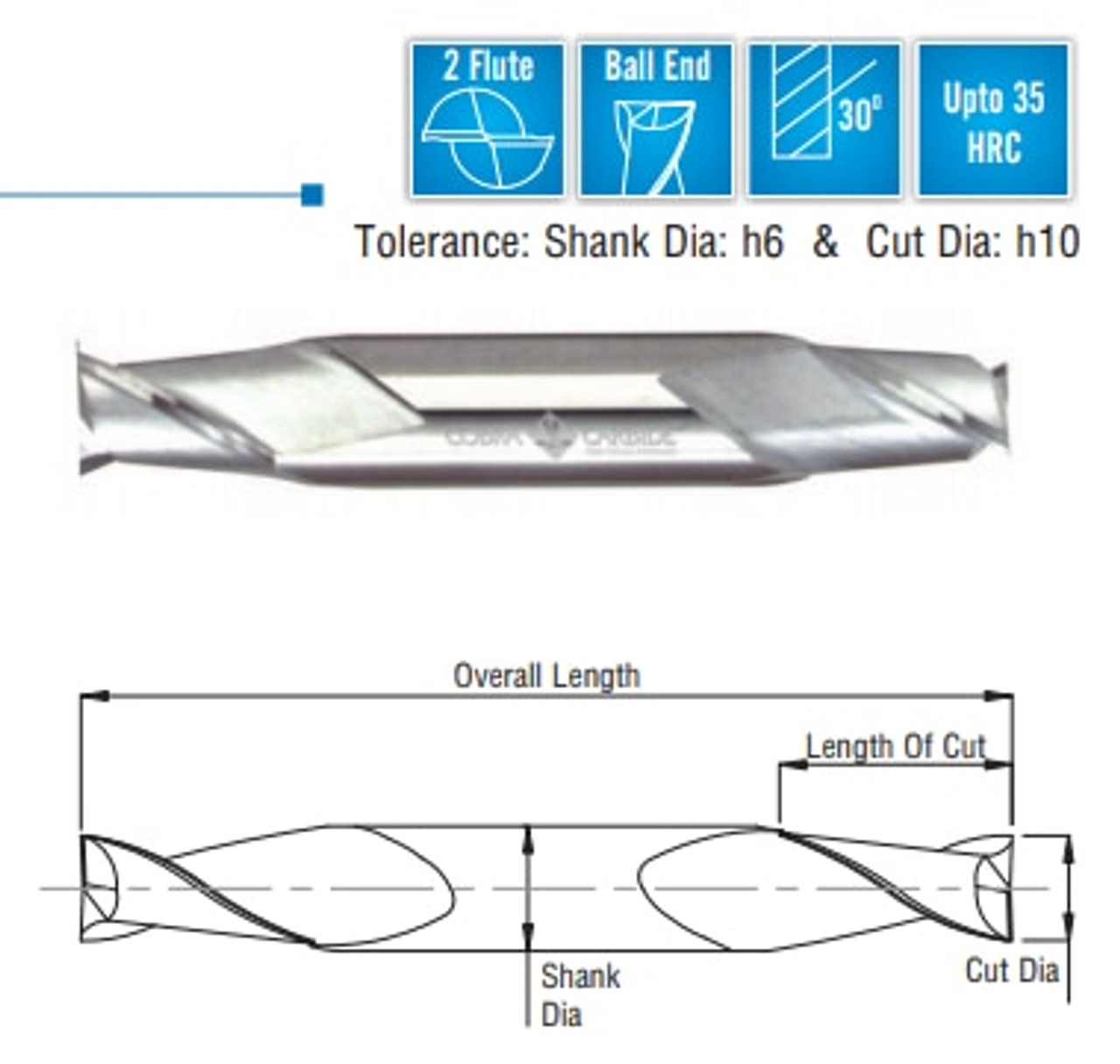 Cobra Carbide EDP 28580      EMSC 5/32 2FDES TiAlN 5/16 x 2
