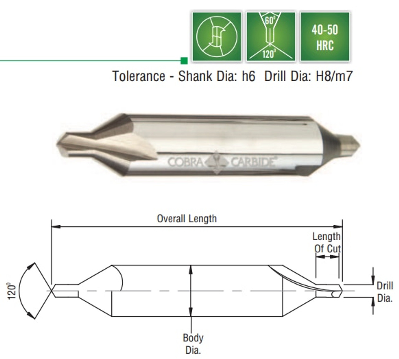 Cobra Carbide EDP 31550      #0 (60°) Solid Carbide TiALN C