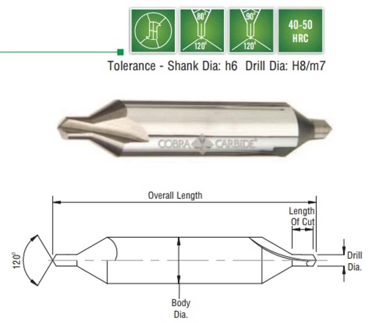 Cobra Carbide EDP 31588      #0 (82°) Solid Carbide Center