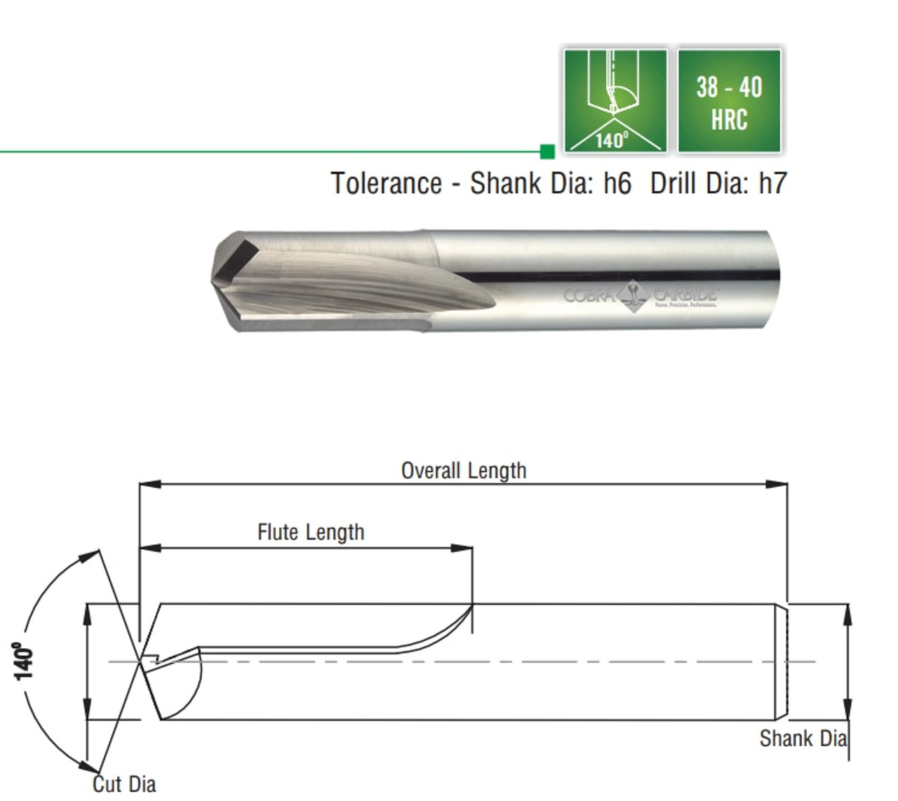 Cobra Carbide EDP 32268      #19 Solid Carb. Straight Flute