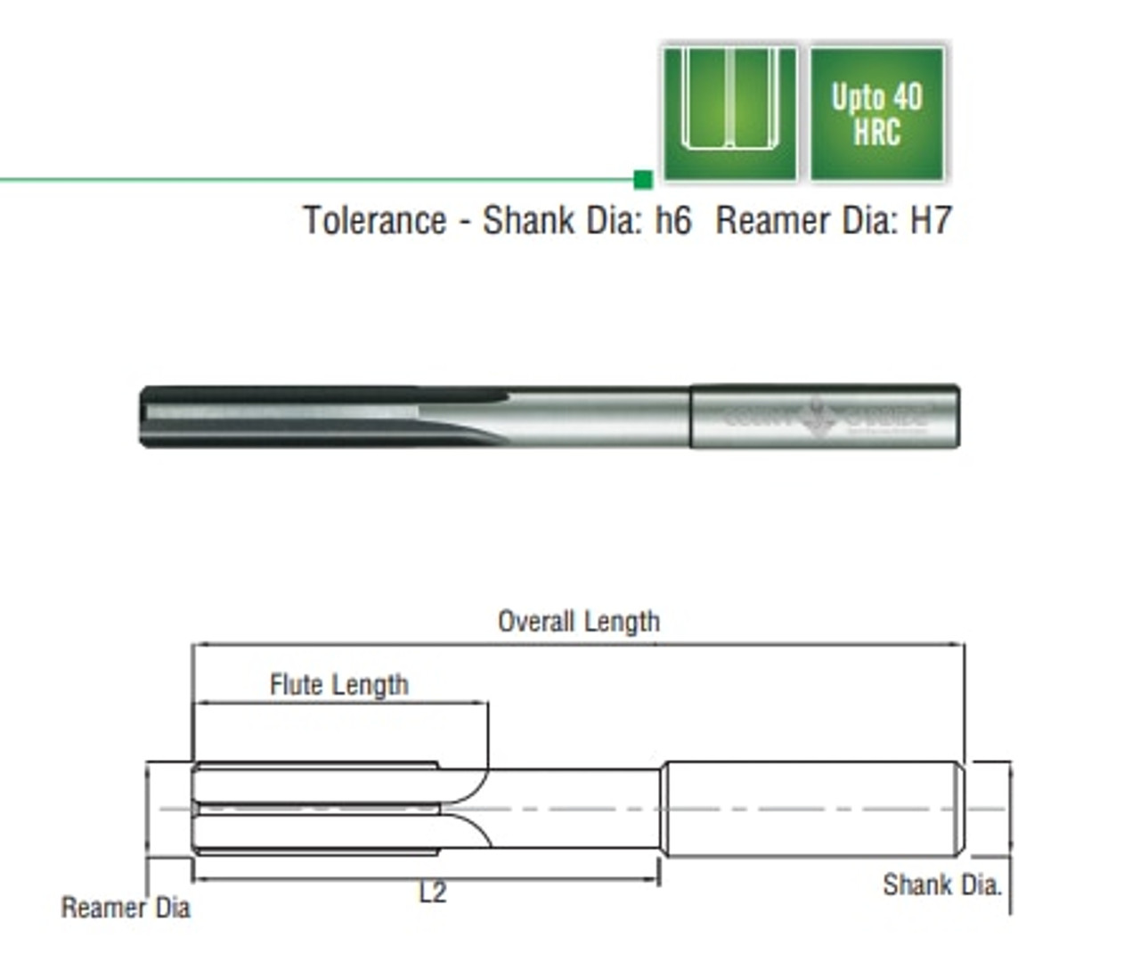 Cobra Carbide EDP 36194      2,10mm Solid Carbide Reamer 13