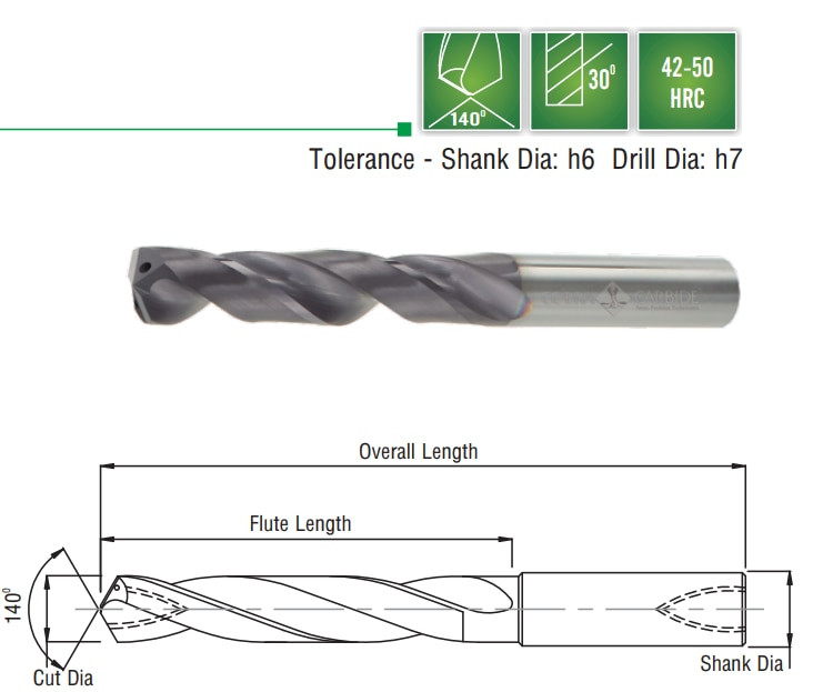 Cobra Carbide EDP 55644      27/64 Carbide 8xD Coolant Fed