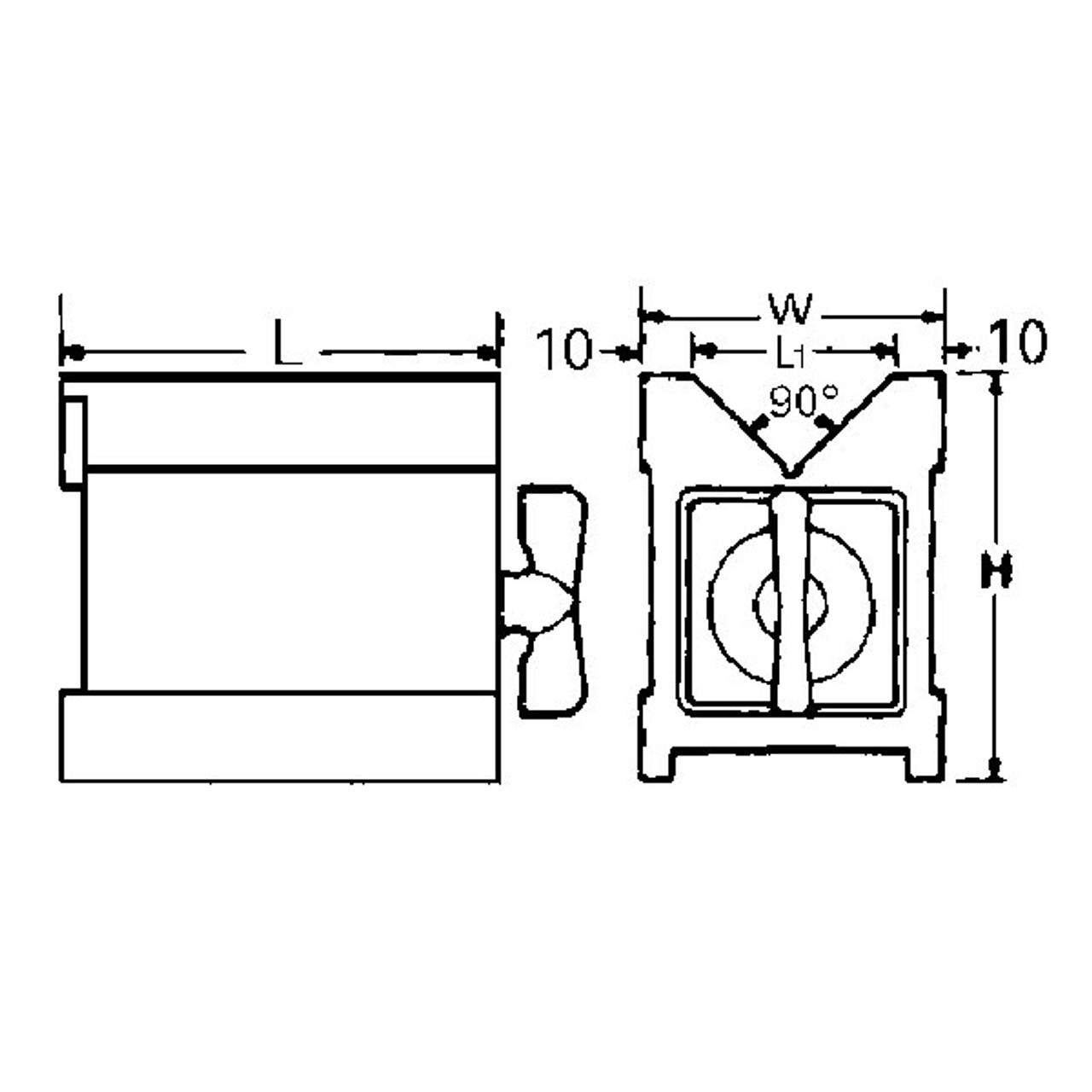 57-081-102      4"X 2-3/8"X 2-3/8"#TVH-2 MAGNETIC V-BLOCK