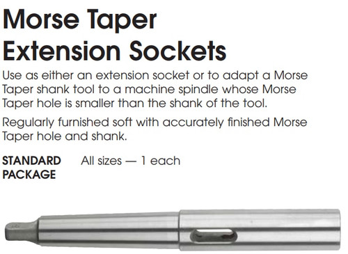 MORSE CUTTING TOOLS EDP: 20016     DESCRIPTION: 0201 2MTS TO 4MTS EXT SOCKET