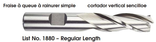MORSE CUTTING TOOLS EDP: 42069     DESCRIPTION: 1880 1-1/2 X 1-1/4 3FL SE CC HSS