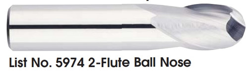 MORSE CUTTING TOOLS EDP: 92835     DESCRIPTION: 5974 7/32 X 1/4 2FL SE STUB BALL