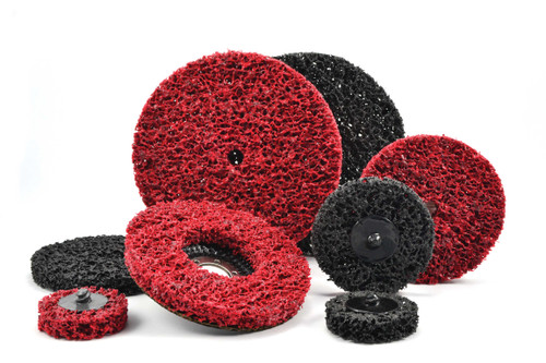 SHUR-BRITE 4" x 1/2" x 1/4" Black Arbor Mounted Stripping Wheel, XCRS PACKAGE OF 10