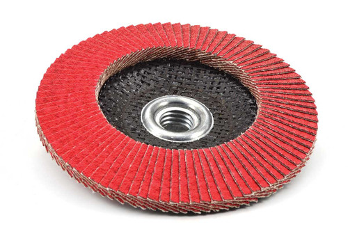 SHUR-KUT 4-1/2" x 5/8"-11 Type 27 Ceramic Grinding Aid Flap Disc, 40 Grit PACKAGE OF 10