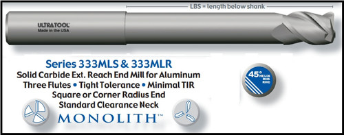 UT11955 |   1-1/4x1-1/2x8 4-1/2 LOR 3 Flt   Uncoated