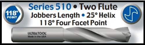UT51026AT |   13/32 118PT SC JBR DRILL AlTiN   AlTiN Coated