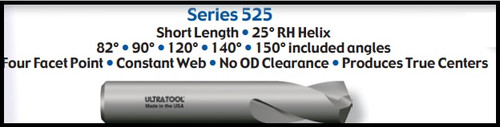 UT52580TC |   1/8" 90° Spot Drill TiCN Coat   TiCn Coated