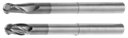MICRO 100 |   BLR-750-2X End Mill - 2 Fl 30° Ball Nose Long Reach Coated