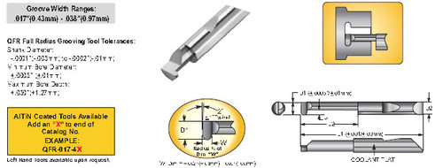 MICRO 100 |   QFR-250-20X Quick Change Boring Tool - Full Radius Grooves Coated