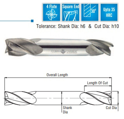 Cobra Carbide EDP 28025      EMSC 1/16 4FDES TiCN 1/8 x 1-1