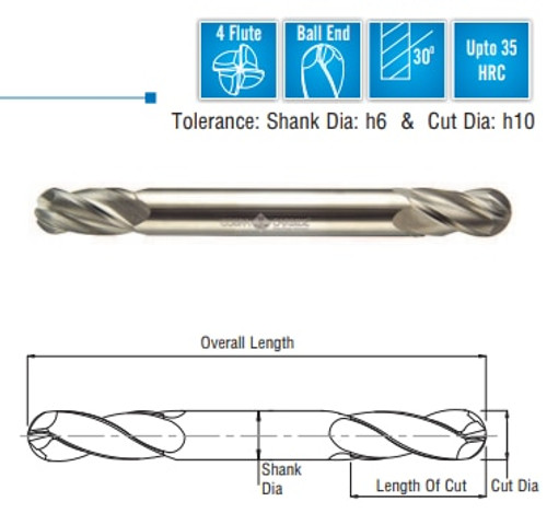 Cobra Carbide EDP 28313      EMSC 1/4 4FDES Ball TiAlN 1/2