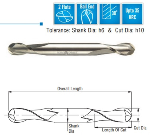Cobra Carbide EDP 28795      EMSC 3/16 2FDES Ball TiAlN 3/8