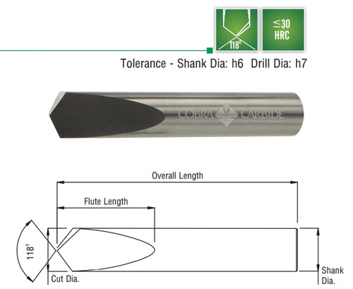 Cobra Carbide EDP 33058      7/16 Solid Carbide Spade Drill