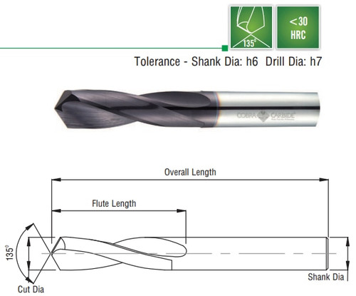 Cobra Carbide EDP 35566      7.0MM STUB/SPIRAL CARB.DRILL