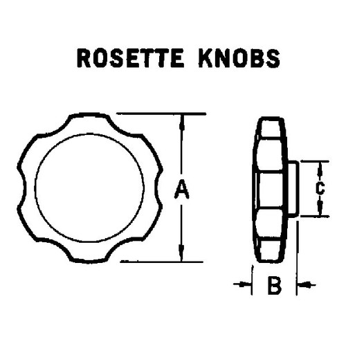 83-024-050      83-98-907B 1/4 ROSETTEKNOBS - BLACK TTC
