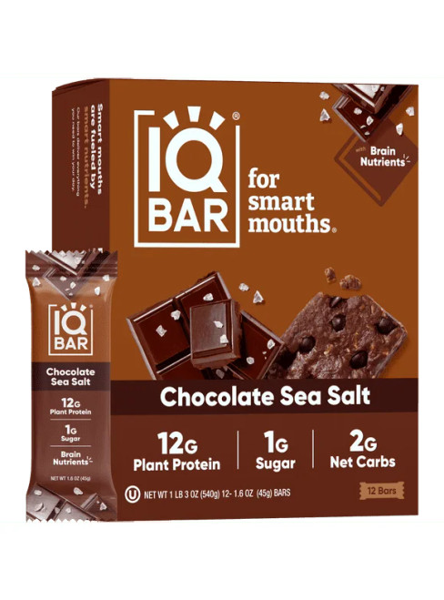 IQBAR Chocolate Sea Salt Brain + Body Keto Protien Bars