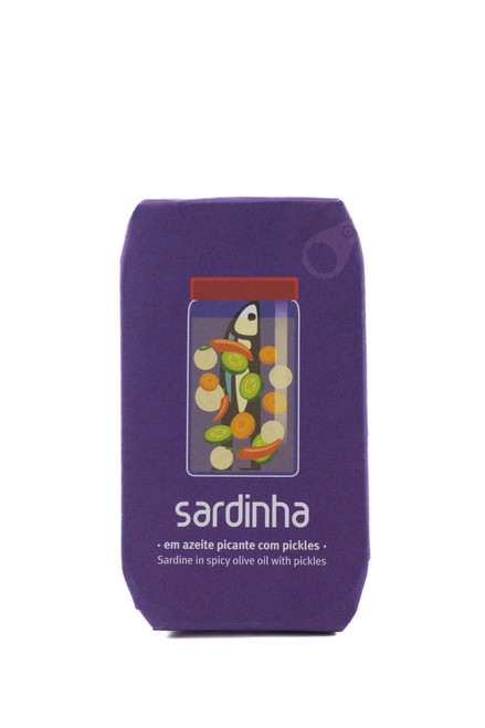Sardinha Sardine in Spicy OIive Oil with Pickles