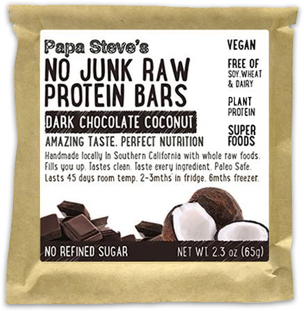 Papa Steve's No Junk Raw Protein Bar - Dark Chocolate Coconut