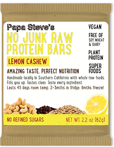 Papa Steve's No Junk Raw Protein Bar - Lemon Cashew