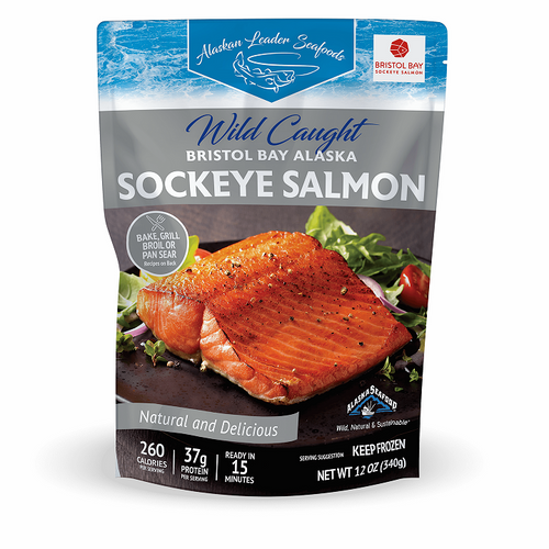 Wild Alaskan Sockeye Salmon Filets Vacuum Sealed 12oz