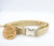 Natural Hemp Dog Collar - Antique Brass, S up to 38cm