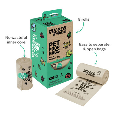 MyEcoPet Dog Poop Bags, 8 Rolls - SFRAW