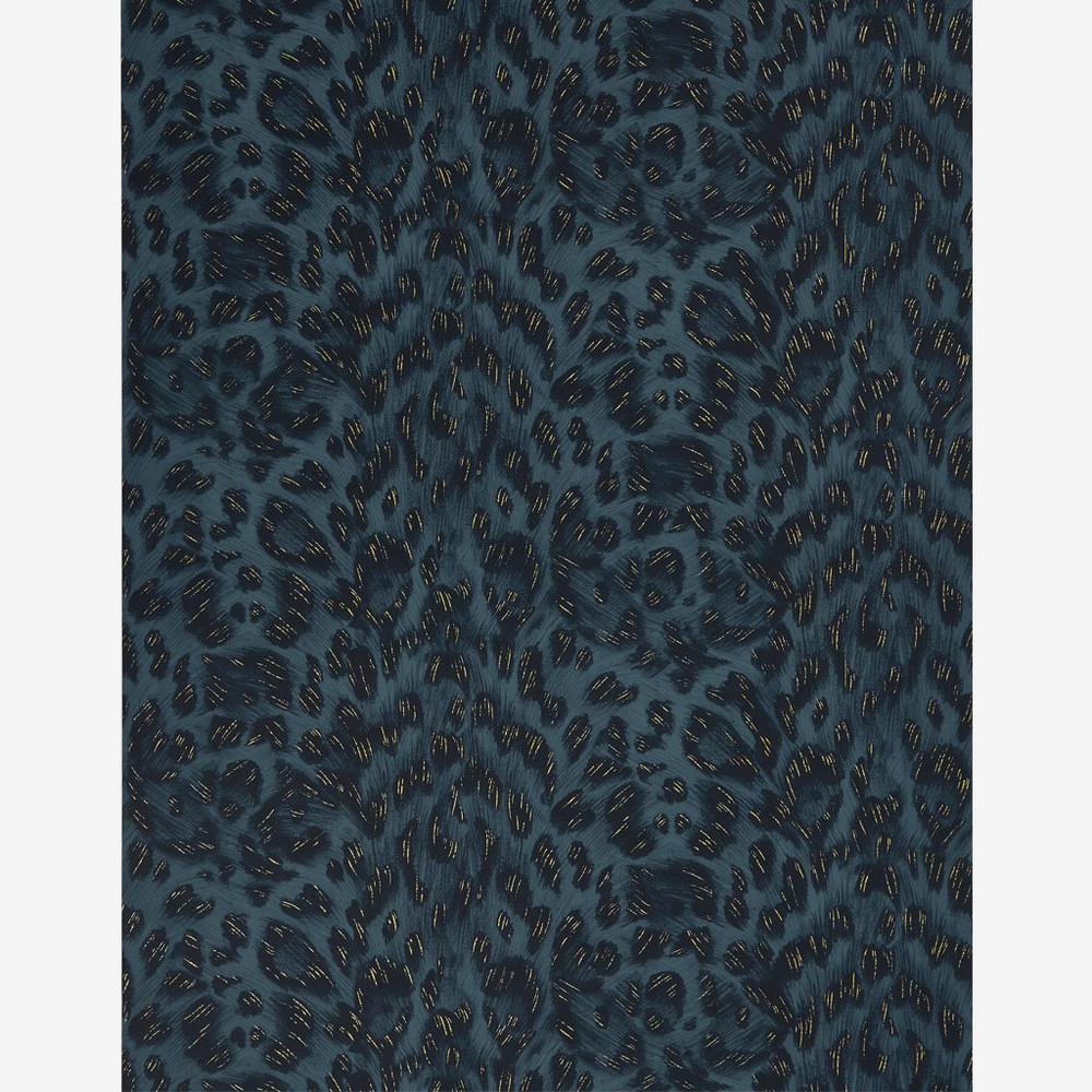 Realistic Look Leopard Animal Spot Navy Gold Wallpaper Clarke and
