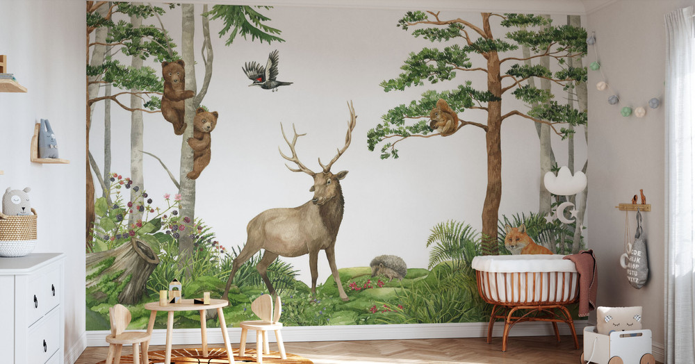 Mural - Nordic Forest Friends (Per Sqm)