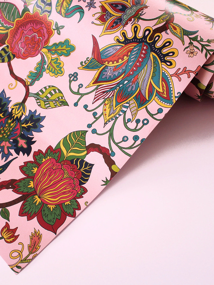Bold Floral Paisley Style Pink Wallpaper Wear The Walls Eden