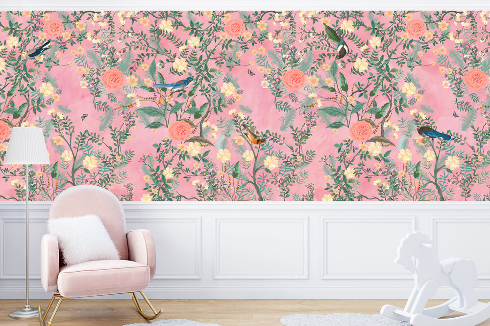 Mural - Enchanted Garden Pink (Per Sqm)